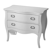 34" White Solid Wood Two Drawer Standard Chest
