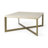 Light Brown Wood And Metal Coffee Table