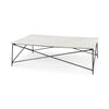 White Marble Criss Cross Base Coffee Table