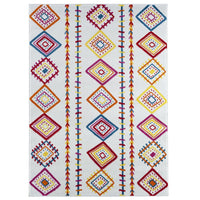 4’ x 6’ Red and White Diamonds Array Area Rug