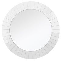 35" Mirrored Round Accent Mirror Wall Mounted With Glass Frame