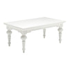 47" Classic White Manufactured Wood And Solid Wood Rectangular Coffee Table