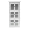 35" White Solid Wood Frame Standard Accent Cabinet With Six Shelves