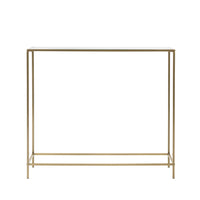 Minimalist Clear Glass and Gold Console Table