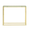 Geo Rectangle Clear Glass and Gold Console Table