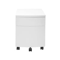 White Two Drawer Rolling Filing Cabinet