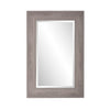 Warm Gray Faux Wood Beveled Rectangular Mirror