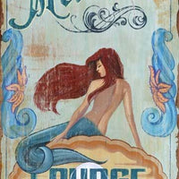 Vintage Mermaid Lounge Advertisement Wall Décor
