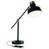 Matte Black and Antiqued Brass LED Adjustable Desk Lamp