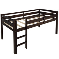 Brown Twin Size Low Loft Bed