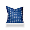 12" X 12" Blue And White Zippered Gingham Throw Indoor Outdoor Pillow