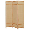 Natural Brown Bamboo Three Panel Room Divider Screen