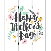 Sweet Floral Mother's Day Three Panel Room Divider Screen