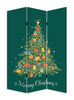 Festive Merry Christmas Three Panel Room Divider Screen