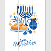 Celebratory Hanukkah Three Panel Room Divider Screen