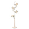 76" Gold Four Light Novelty Floor Lamp With White Novelty Shade