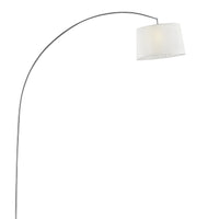 85" White Adjustable Arched Floor Lamp With White Drum Shade