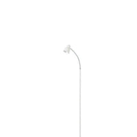 48" White LED Arched Floor Lamp With White Bell Shade