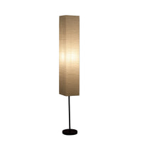 63" Black Column Floor Lamp With Off White Rectangular Paper Shade