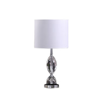 24" Silver Crystal Standard Table Lamp With White Shade