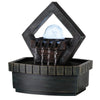 10" Brown Polyresin Geo and Pebbles Tabletop Fountain with LED Light