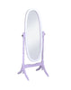 59" Painted Oval Cheval Standing Mirror Freestanding With Solid Wood Frame