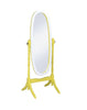 59" Painted Oval Cheval Standing Mirror Freestanding With Solid Wood Frame