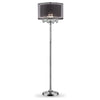 Contempo Silver Floor Lamp with Black Shade and Crystal Accents