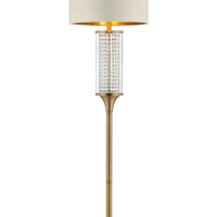 62" Gold Column Floor Lamp With Off-White Drum Shade