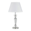 22" Clear Bedside Table Lamp With White Empire Shade