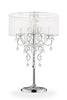 Glam Silver Faux Crystal Accent Table Lamp with See Thru Shade