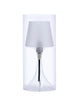 13" Clear Metal Bedside Table Lamp With Clear Shade