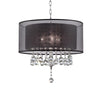 Contempo Silver Ceiling Lamp with Black Shade and Crystal Accents