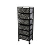 Zebra Black and White Rolling Six Drawer Tower Organizer