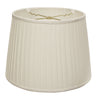 14" White Paperback Linen Lampshade with Side Pleats