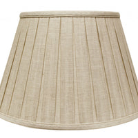 16" Cream Slanted Paperback Linen Lampshade with Box Pleat
