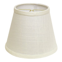 8" White Empire Hardback Slanted Linen Lampshade