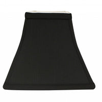 8" Black with White Lining Square Bell Shantung Lampshade