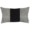 12" X 20" Black And Grey Geometric Zippered Handmade Polyester Lumbar Pillow Cover