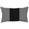 12" X 20" White And Black Houndstooth Zippered Handmade Polyester Lumbar Pillow Cover