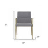 Gray Antique Brass Contemporary Dining Chair