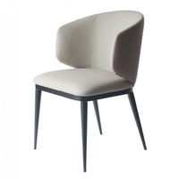 Beige Modern Faux Leather Dining Chair
