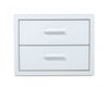 Modern Glossy White Box Nightstand with Two Drawers