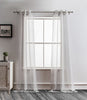 84” Gray Ribbon Embellished Window Curtain Panel