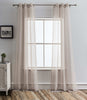 96” Tan Ribbon Embellished Window Curtain Panel