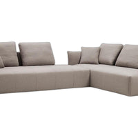 Light Gray 100% Polyester Modular L Shaped Two Piece Sofa And Chaise