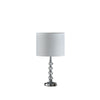18" Silver Metal Table Lamp With White Globe Shade