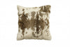 18" X 18" Brown And White Rabbit Zippered Natural Fur Animal Print Throw Pillow