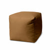 17" Cool Warm Mocha Brown Solid Color Indoor Outdoor Pouf Ottoman