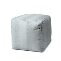 17" Blue Polyester Cube Ombre Indoor Outdoor Pouf Ottoman